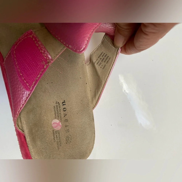 Aravon by New Balance Robin Pink Flip Flop Thong Leather Sandal Sz 11 D - Picture 7 of 9